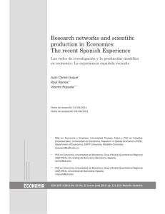 Research networks and scientific production in Economics: The
