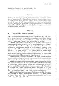 partición. sucesiones. título separado.