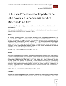 La Justicia Procedimental Imperfecta de John Rawls, en la
