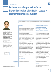 Lesiones causadas por extrusi&oacute;n de hidr&oacute;xido de calcio al
