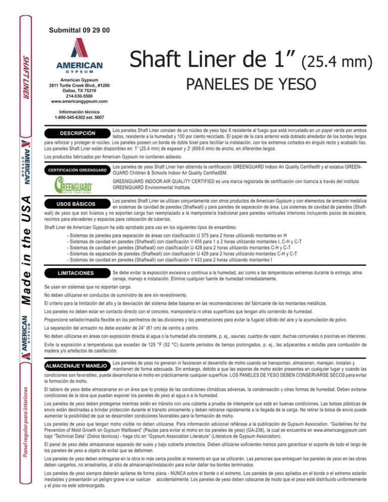 Shaft Liner SPANISH submittaL.indd