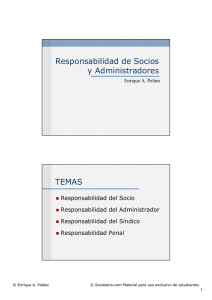 Responsabilidad del Socio y Administradores - art. 54