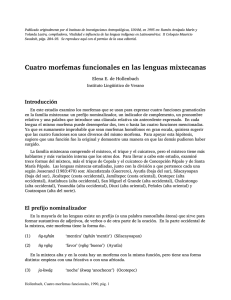 Cuatro morfemas funcionales en las lenguas mixtecanas