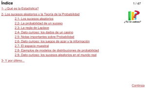 Los sucesos aleatorios y la - Instituto Nacional de Estadistica.