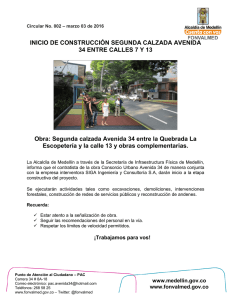 INICIO DE CONSTRUCCIÓN SEGUNDA CALZADA AVENIDA 34