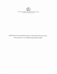 Apéndice del Procedimiento para la operación del servicio de