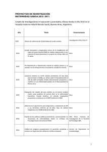 Listado de investigaciones llevadas a cabo durante el año 2010 y