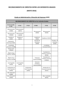 reconocimiento de cr&eacute;ditos entre los diferentes grados
