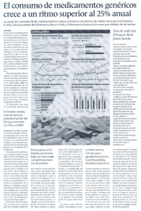 El consumo de medicamentos genéricos crece a un ritmo superior