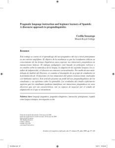 Pragmatic language instruction and beginner learners of Spanish: A