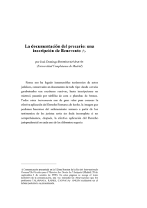 La documentación del precario: una inscripción de Benevento
