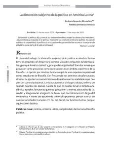 La dimensión subjetiva de la política en América Latina