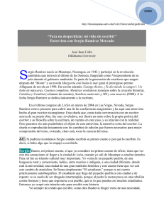 “Para no desperdiciar mi vida sin escribir” Entrevista con Sergio