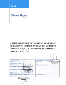 [CRITERIOS DE INGRESO Y EGRESO A LA UNIDAD DE