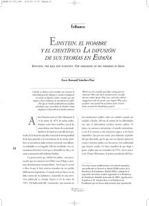 einstein, el hombre y el científico. la difusión de sus teorías