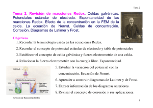 Tema 2. Revisión de reacciones Redox. Celdas galvánicas