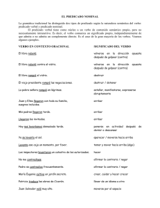 EL PREDICADO NOMINAL La gramática tradicional ha distinguido