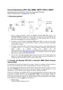 Correo Electrónico (RFC 822, MIME, SMTP, POP3 e IMAP)