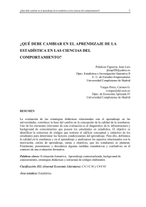 ¿QUÉ DEBE CAMBIAR EN EL APRENDIZAJE DE LA ESTADÍSTICA