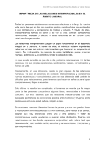 IMPORTANCIA DE LAS RELACIONES INTERPERSONALES EN EL
