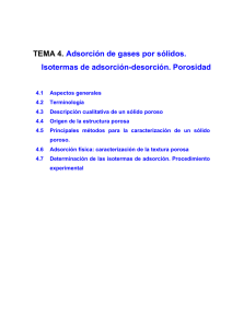 TEMA 4. Adsorción de gases por sólidos. Isotermas de adsorción