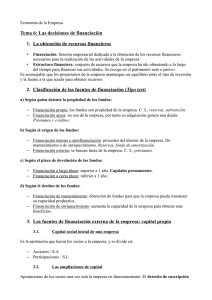 Tema 6 – Decisiones de financiación