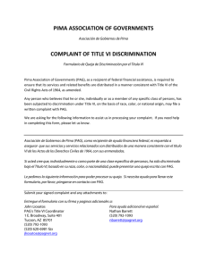 Title VI Complaint Form - Pima Association of Governments