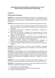 Reglamento del Departamento de Servicio Social y de la Prestación