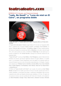 "Lady, Be Good!" y "Luna de miel en El Cairo", en programa doble