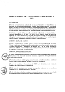 Page 1 TERMINOS DE REFERENCIA PARA LA CONTRATACION