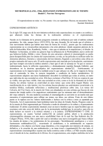 METROPOLIS (LANG, 1926), REFLEXION EXPRESIONISTA DE SU