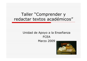 Taller “Comprender y redactar textos académicos”