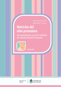 Nutrición del niño prematuro 2015 - Ministerio de Salud de la Nación