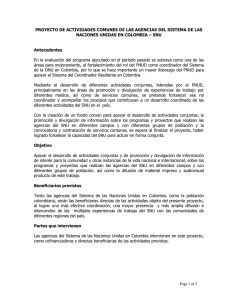 PROYECTO DE ACTIVIDADES COMUNES DE LAS AGENCIAS