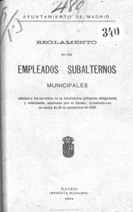 Reglamento de los empleados subalternos municipales