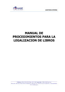 Manual de procedimientos para la legalización de libros