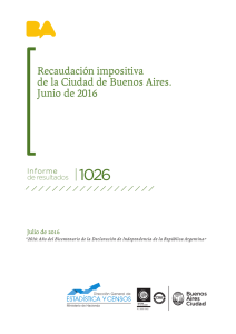 Recaudación impositiva de la Ciudad de Buenos Aires. Junio de 2016