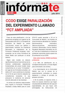 CCOO EXIGE PARALIZACIÓN DEL EXPERIMENTO LLAMADO