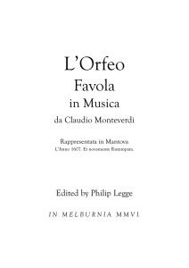 L`Orfeo, Favola in Musica