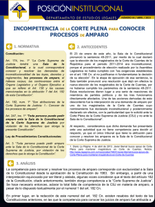 incompetencia de la corte plena para conocer procesos de amparo