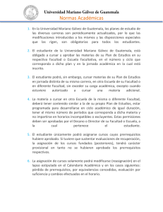 Normas Académicas - Universidad Mariano Gálvez de Guatemala
