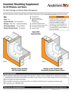 Insulated Sheathing Supplement WNDW DOOR for Both Drainage