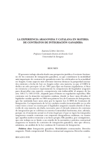 La experiencia aragonesa y catalana en materia de contratos de