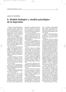 6. Modelo biológico y modelo psicológico de la depresión