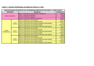 Precios privados de matrícula Escuela Profesional de