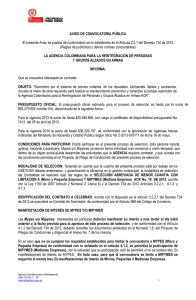 Aviso de convocatoria - Agencia Colombiana para la Reintegración