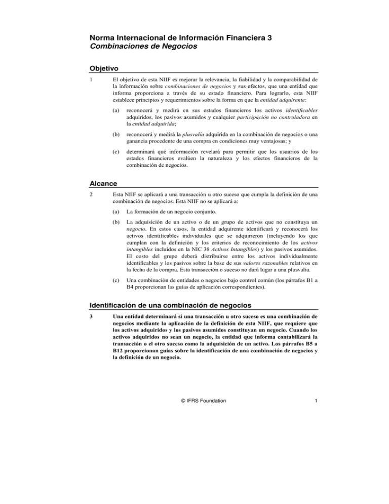 Norma Internacional De Información Financiera 3 Combinaciones 5663