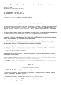 Ley de defensa de los consumidores y usuarios en la Comunidad