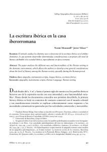 La escritura ibérica en la casa iberorromana