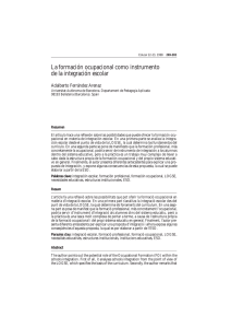 La formación ocupacional como instrumento de la